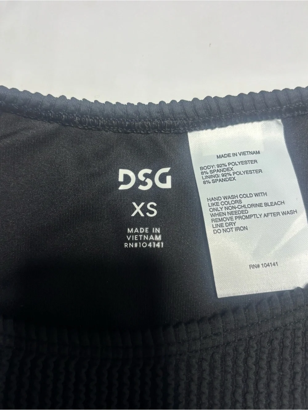 DSG Black Ribbed Tie-Back Bikini Set